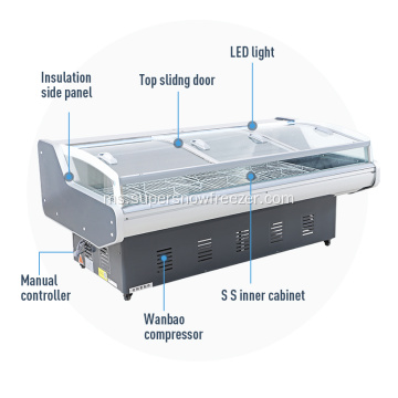 Supermarket yang digunakan Paparan Frozen Food Commercial Deep Freezer